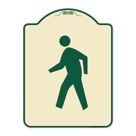 Signmission Pedestrian Crossing Symbol Heavy-Gauge Aluminum Architectural Sign, 24" x 18", TG-1824-23337 A-DES-TG-1824-23337